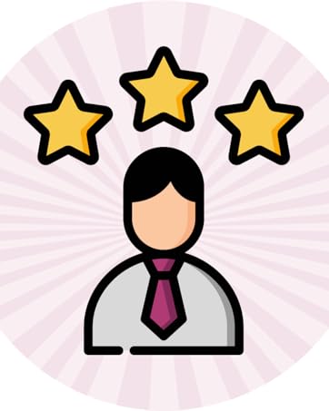 icon with businessperson and 3 stars