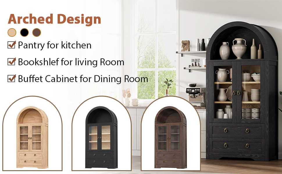 china cabinet accent cabinet kitchen pantry storage cabinet arched bookshelf