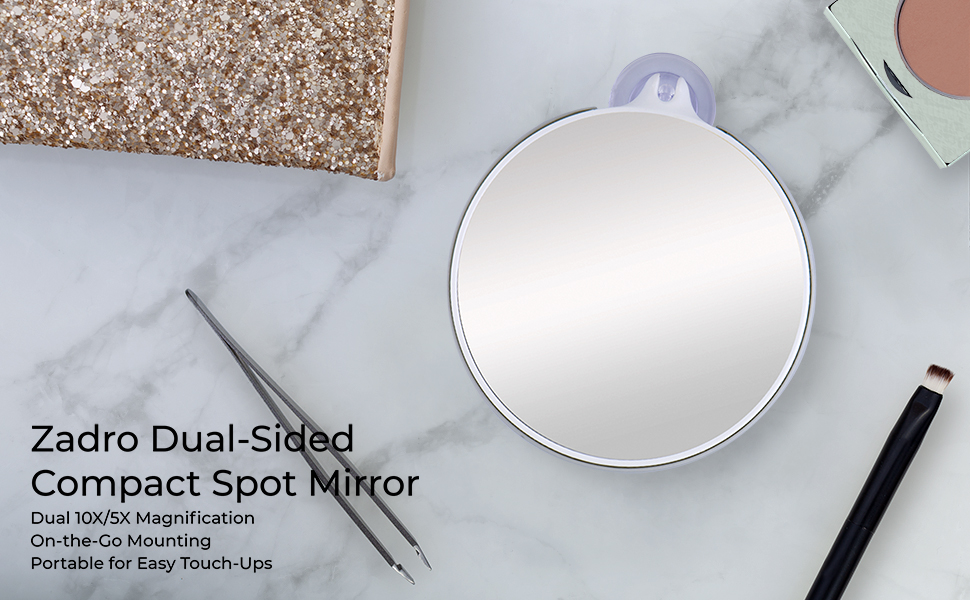 Zadro Dual-Sided Compact Spot Mirror 10X/5X Magnification