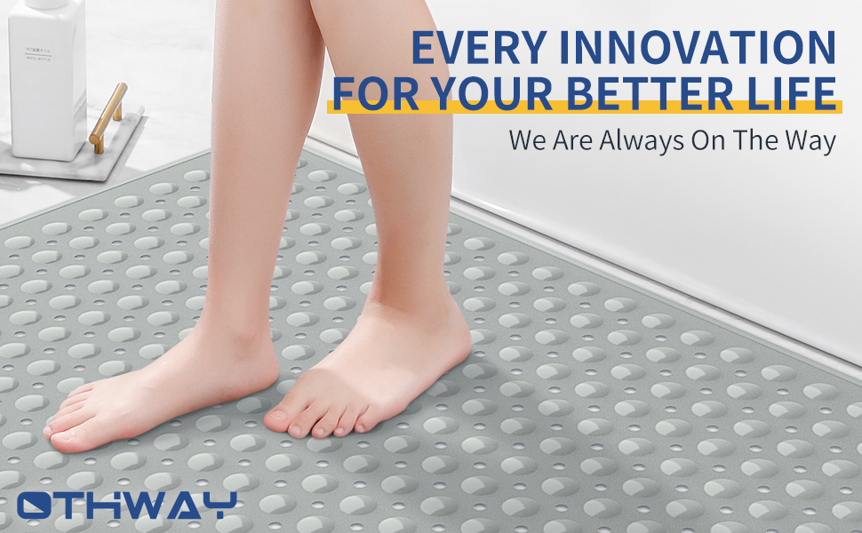 OTHWAY Extra Large Shower Mat 47x32, TPE Non Slip Shower