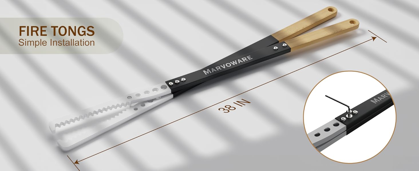 Heavy Duty Fire Tong 38 Inch Log Claw Tongs with Log