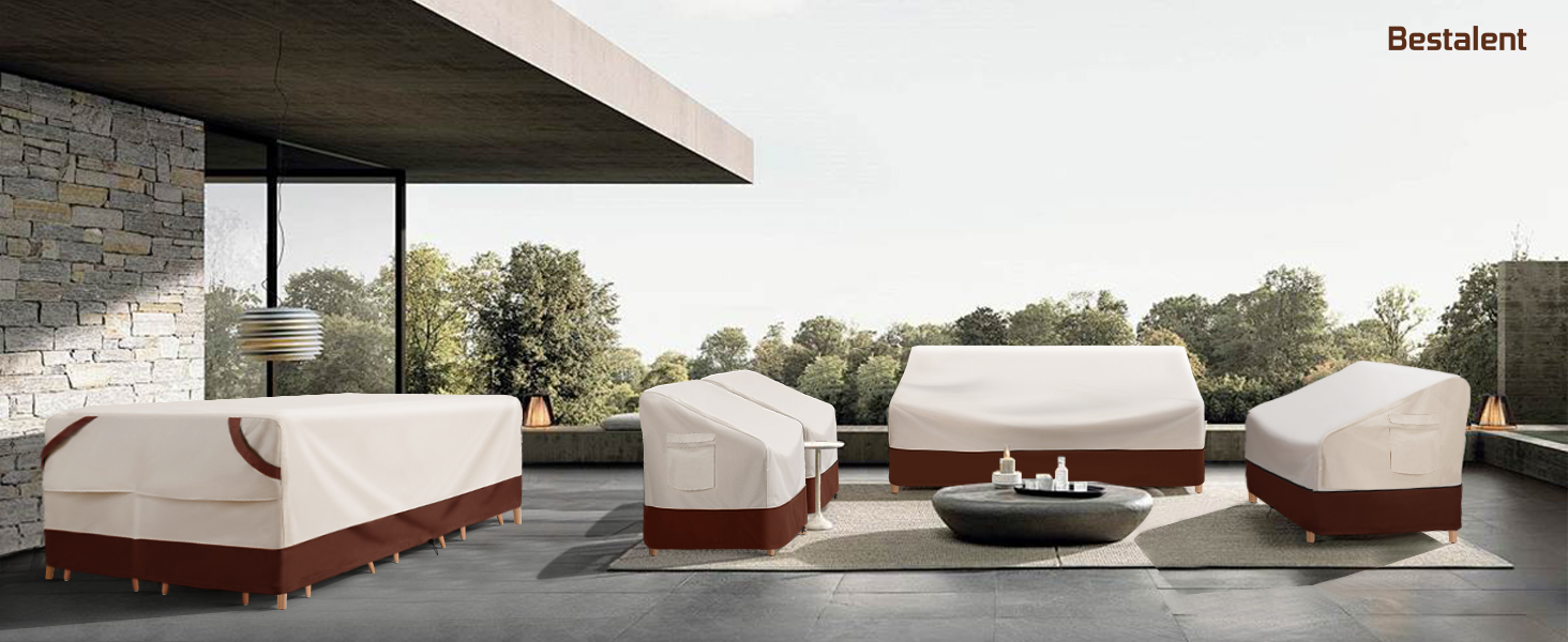 Bestalent Outdoor Furniture Table Covers, Waterproof Rectangular Patio Coffee Table
