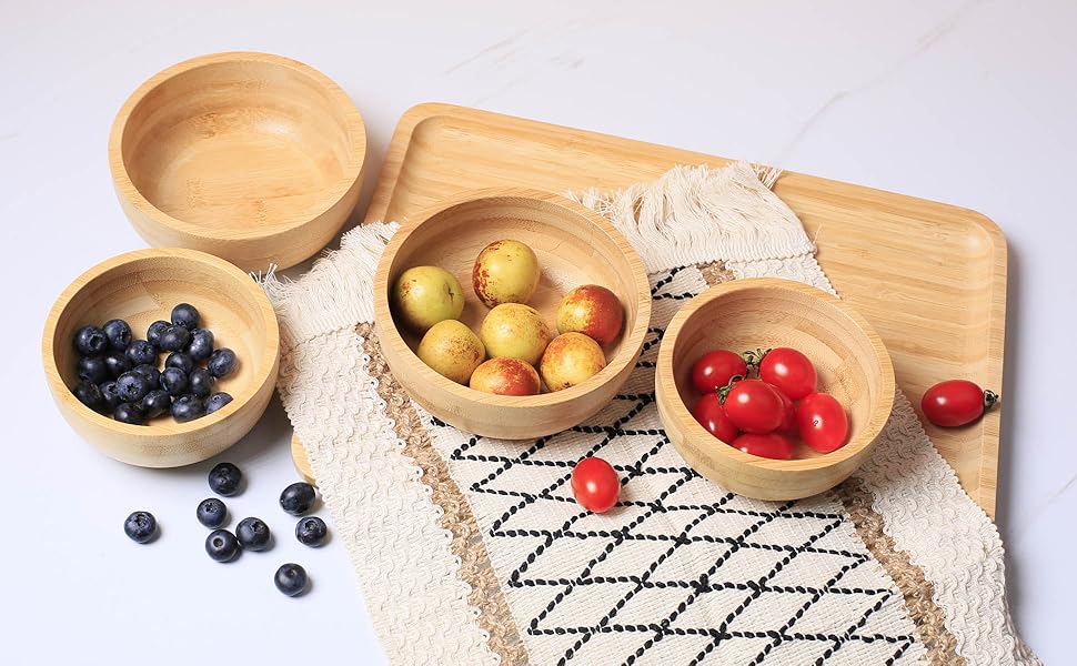 Bamboo Serving Bowls for Nuts