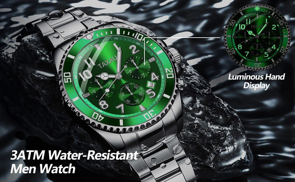 men's waterproof wrist watch analog quartz movement choronograph wrist watch