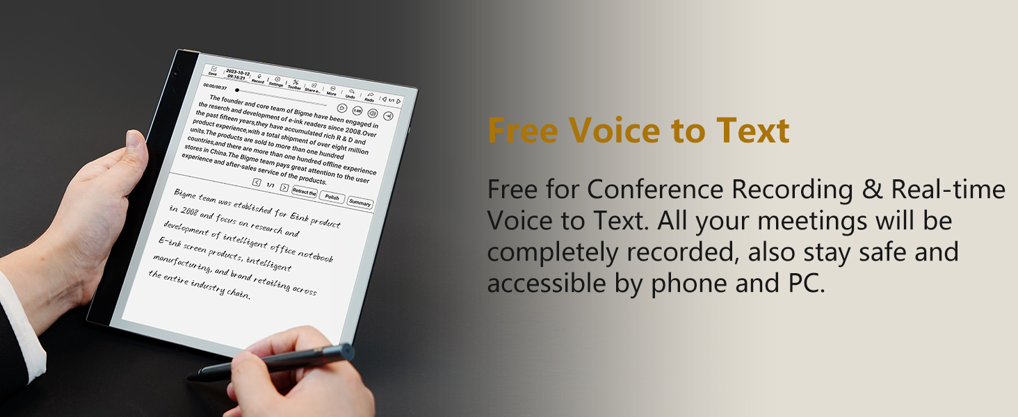 Bigme inkNoteS eReaders 10,3ZollEInkTablet 4G 64 GB EInk