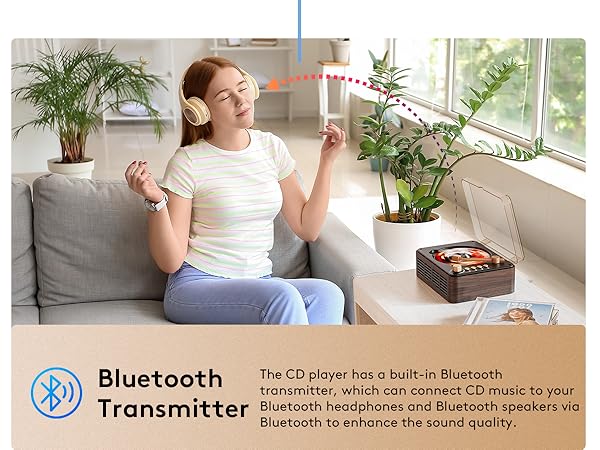 CD player with Bluetooth transmitter