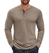 COOFANDY Men's Long Sleeve Henley Shirts Cotton T-Shirts Casual Pullover Shirt Soft Stretch Basic...