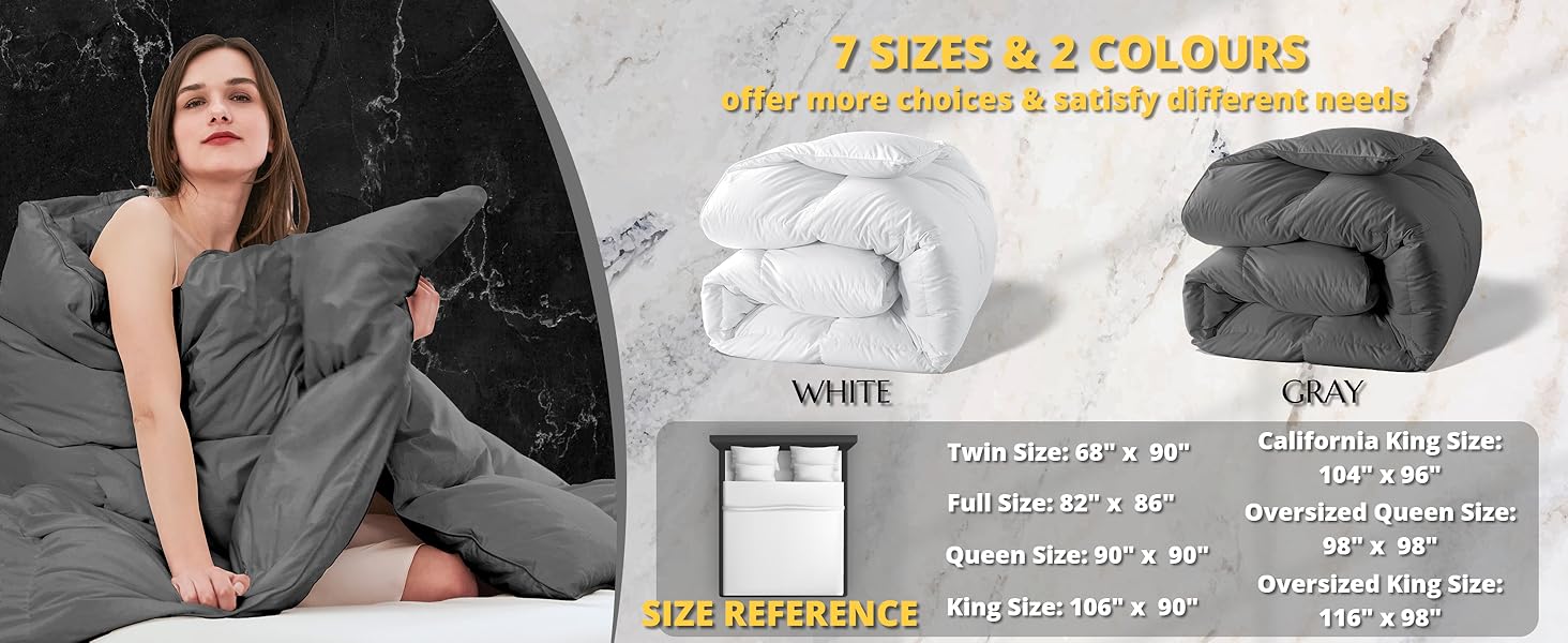 ELNIDO QUEEN Feather Down Fiber Comforter - All Season Grey Fluffy Duvet Insert for Luxurious Hotel Bedding
| ELNIDO D73022e9 6bd4 47e9 Bad8 50533824d3d2. CR0,0,2928,1200 PT0 SX1464 V1