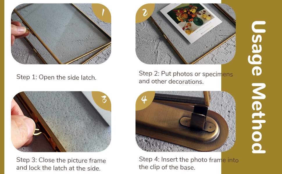 Hline Living Antique Brass Picture Frame 5x7, Vintage