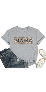 Mama Shirts Leopard Mom Shirt for Women
