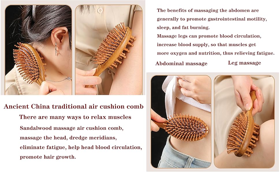 Two functions, massage air cushionTwo functions, massage air cushion comb.