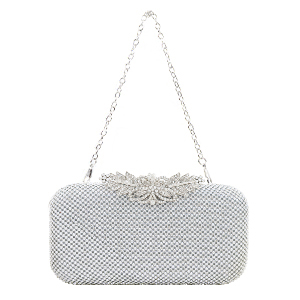 silver evening rhinestones clutch