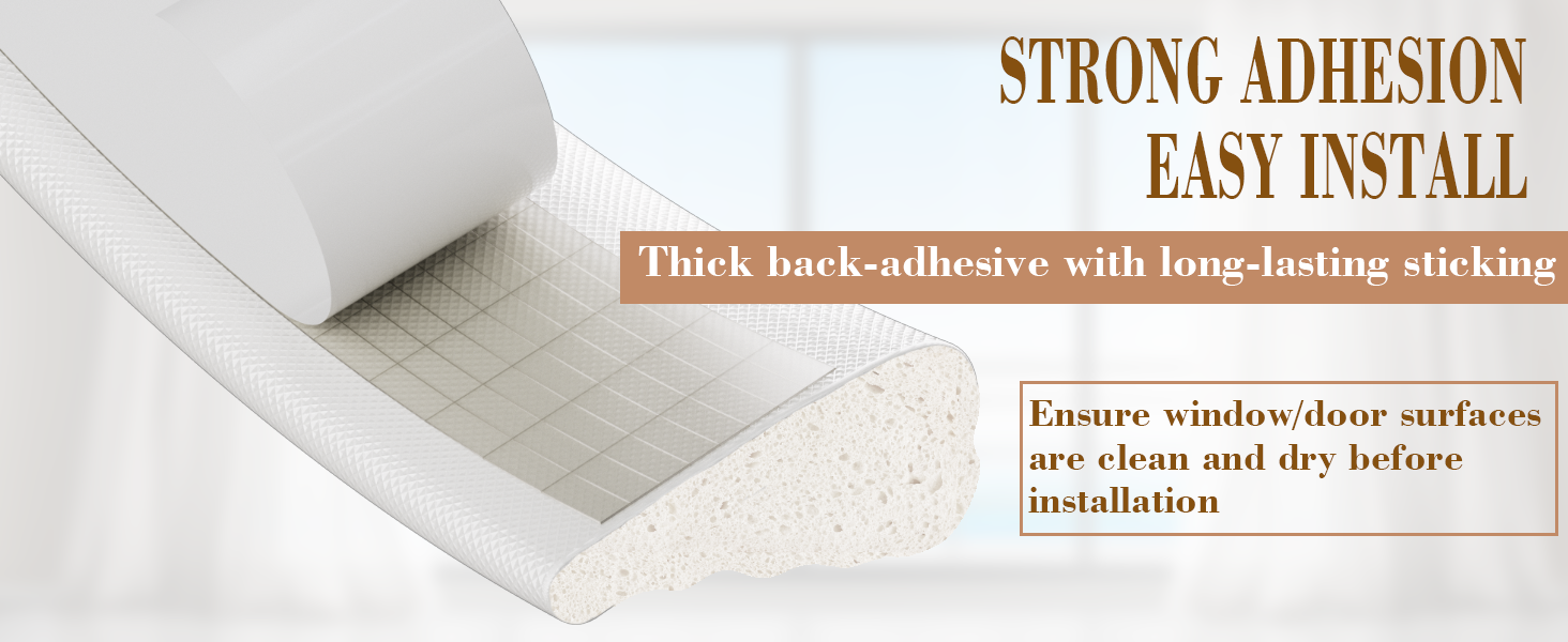 3Pack x16.4Ft Wedge Weather Stripping Seal Strip for Windows/Doors Self