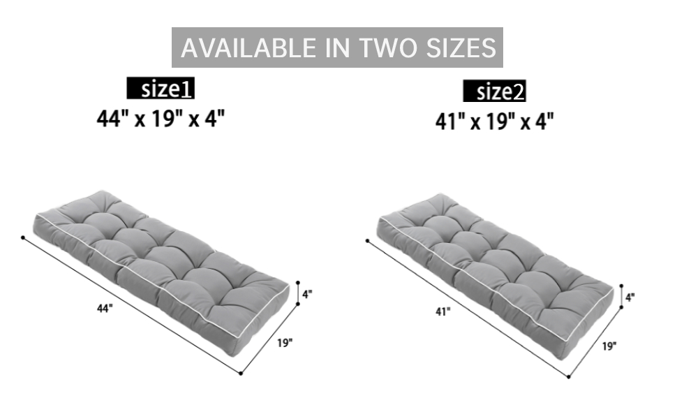 Maphissus 41x19 Inches Outdoor Bench Cushion with Ties