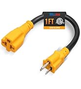 MECMO 12 inch 15 Amp Household to 20 Amp AC Power Adapter Cable 12AWG, [4 in 1] NEMA 5-15P to 5-1...