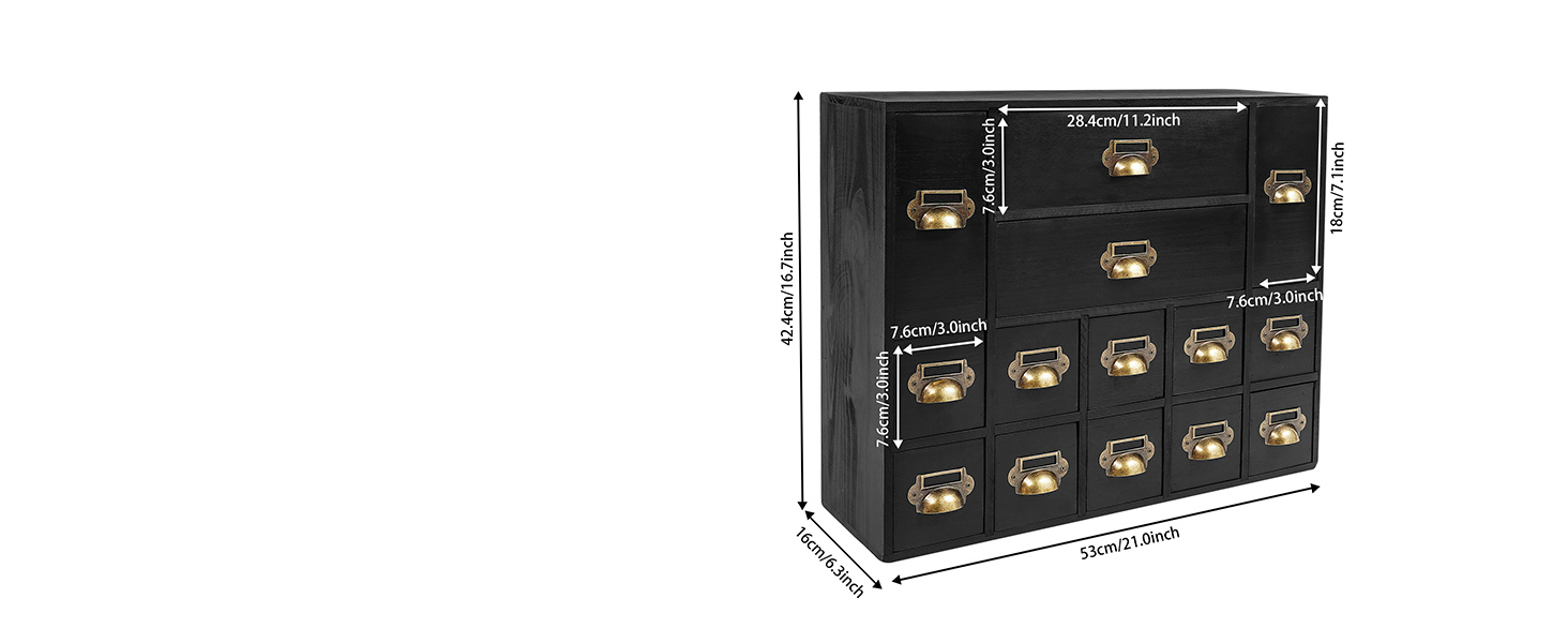 14 Drawers Apothecary Drawers Card Catalog