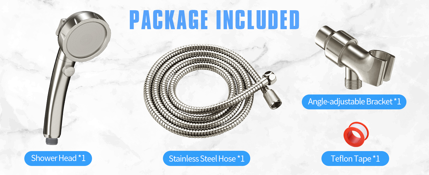 JONKEAN High Pressure Shower Head with 3 Settings, Water Saving