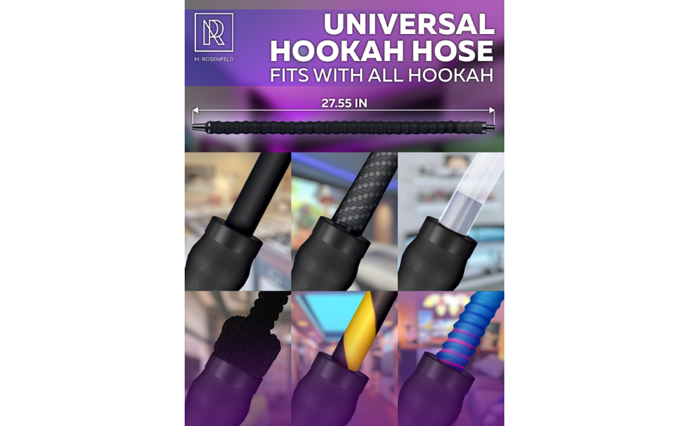 HandsFree Hookah Hose Premium 27" Long Silicone Water