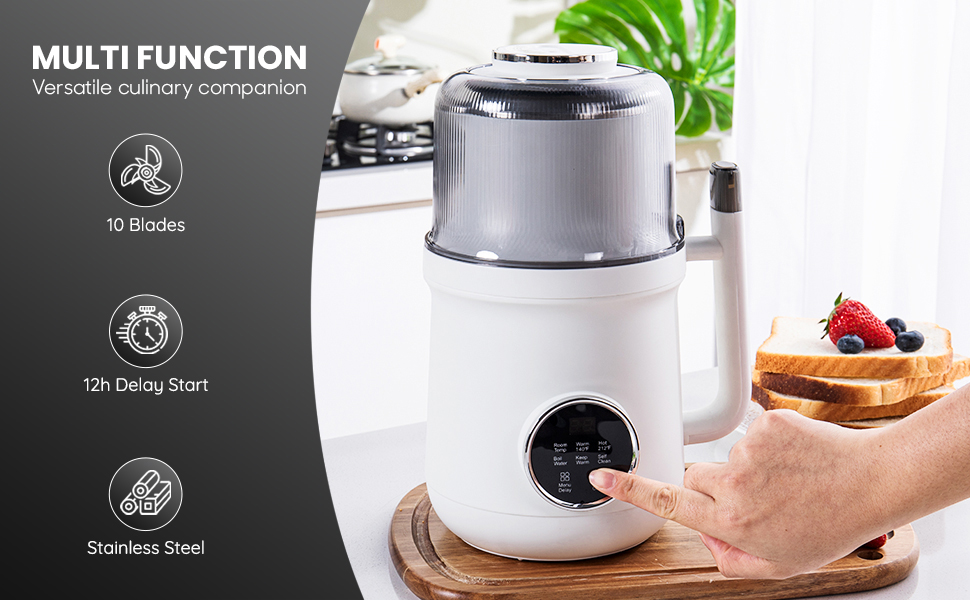 stainless steel blender plant milk blender soybean milk maker delay start soymilk blender soy milk