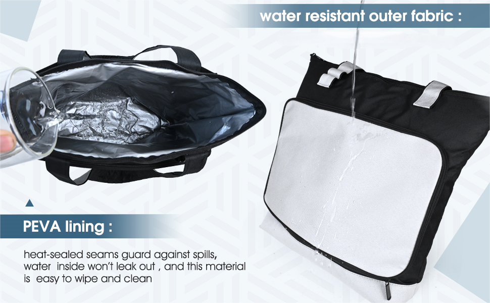 water resistant outer fabric and PEVA lining
