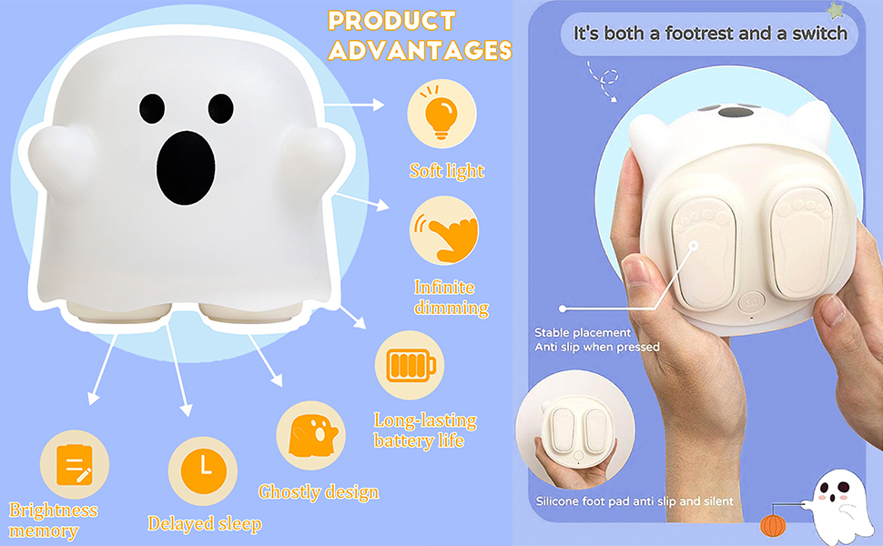 Cute Halloween Ghost Night Light