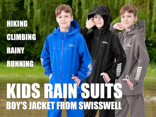 Amazon.com: Kids Rain Gear Boys Girls Suit Waterproof
