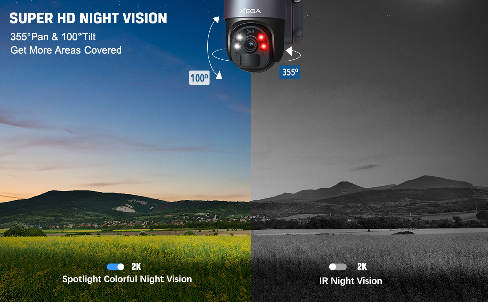 Xega 4G LTE Security Camera with 20W Solar Panel 20,000mAh Battery SIM