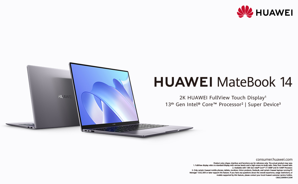 HUAWEI Matebook 14 Laptop: 14'' 2K HUAWEI FullView Touch Display, 16GB ...