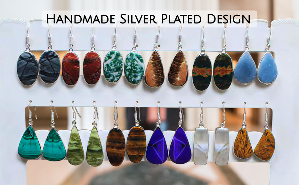 gemstone earrings set for women