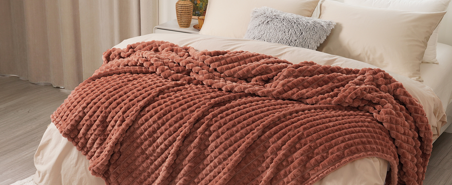 PHF Fleece Blanket Queen Size for Bed380GSM Super Soft