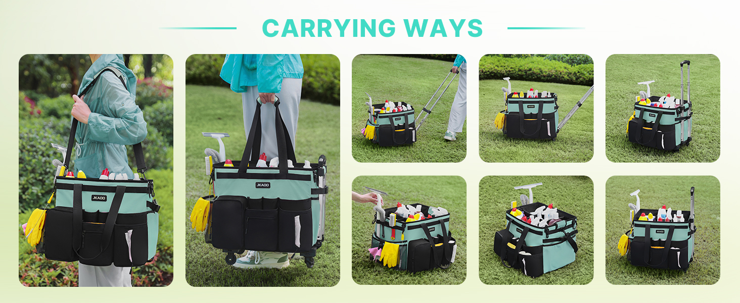 Large Rolling Cleaning Caddy Bag