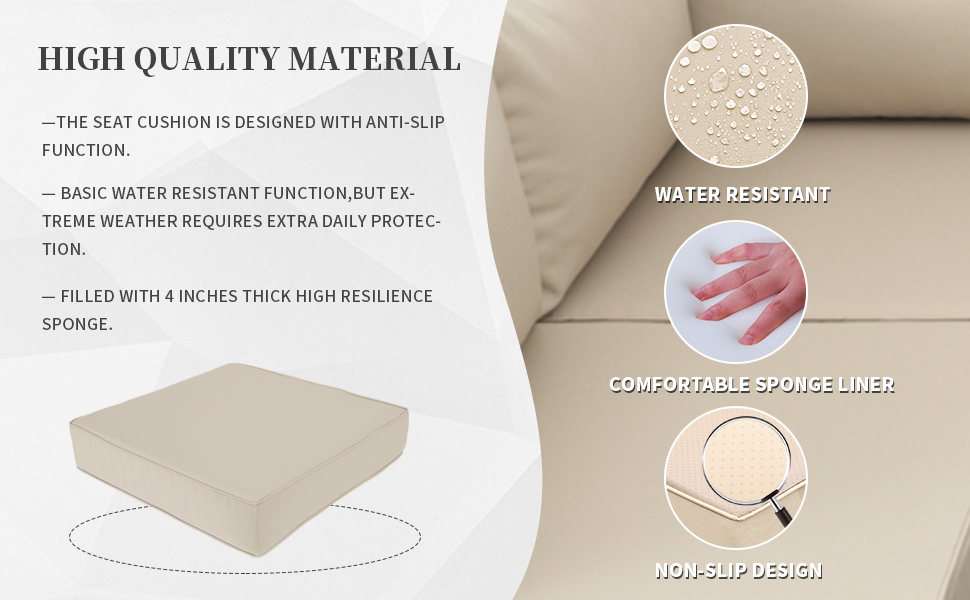 Valita Outdoor Furniture Replacement Cushions, Fits 6seat