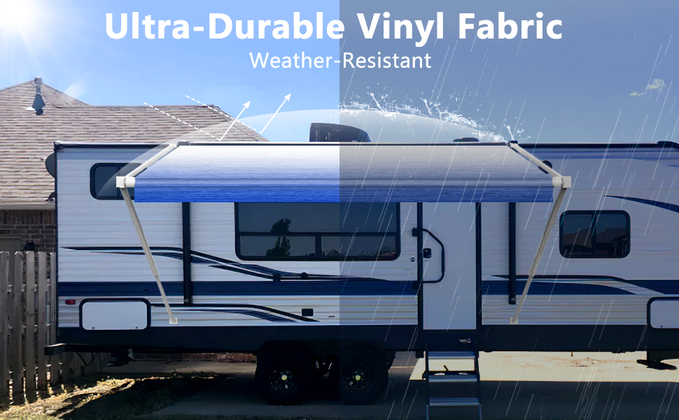 Xenjum RV Awning Fabric Replacement, 16.2oz HeavyDuty