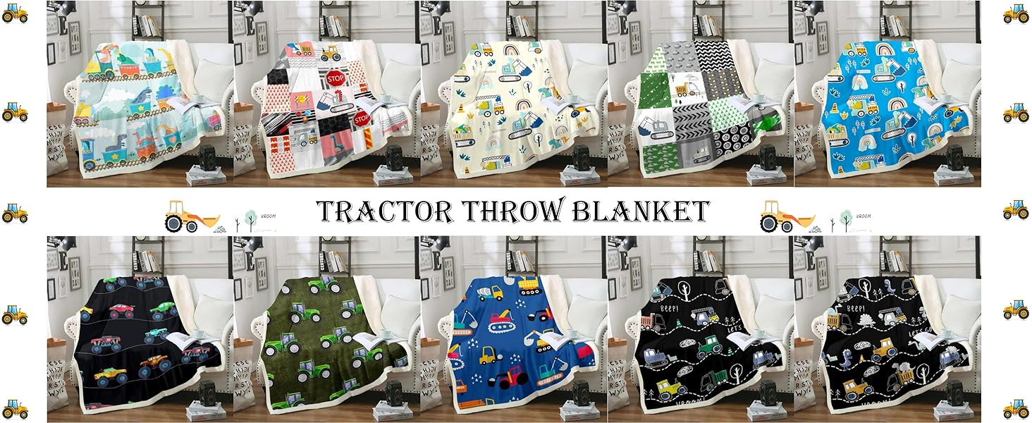 Erosebridal Child Tractor Bedding Sets Queen for Boys Toddler Bed