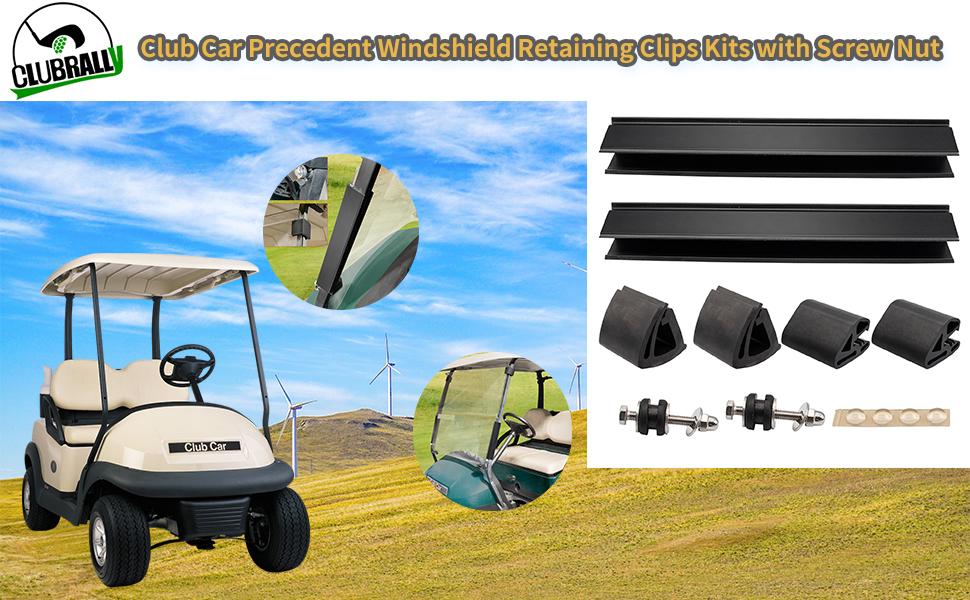 Club Car Precedent Golf Cart Windshield Retaining Clips Kits with Screw Nut