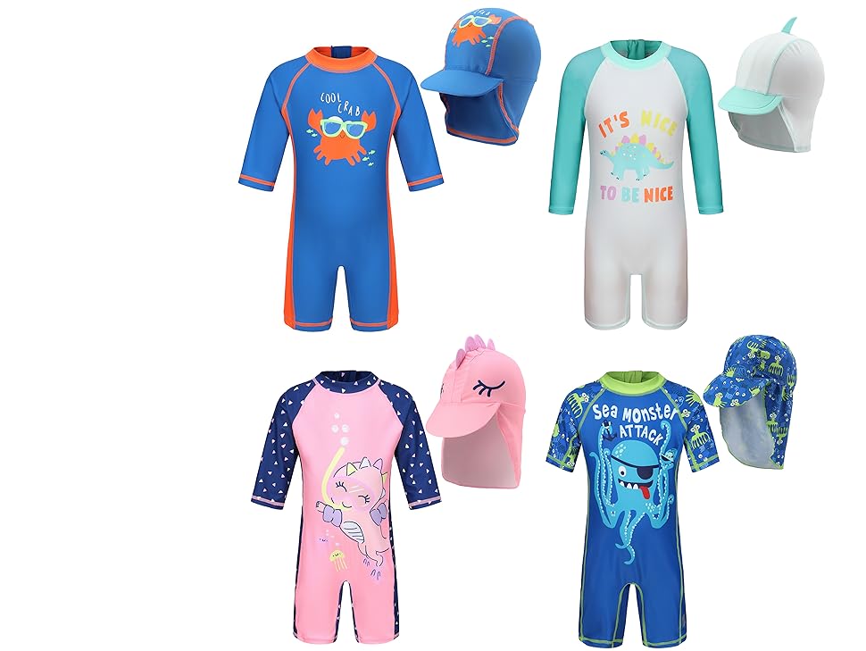 Baby Toddler OnePiece Swimsuit Rashguard Swimwear Zipper