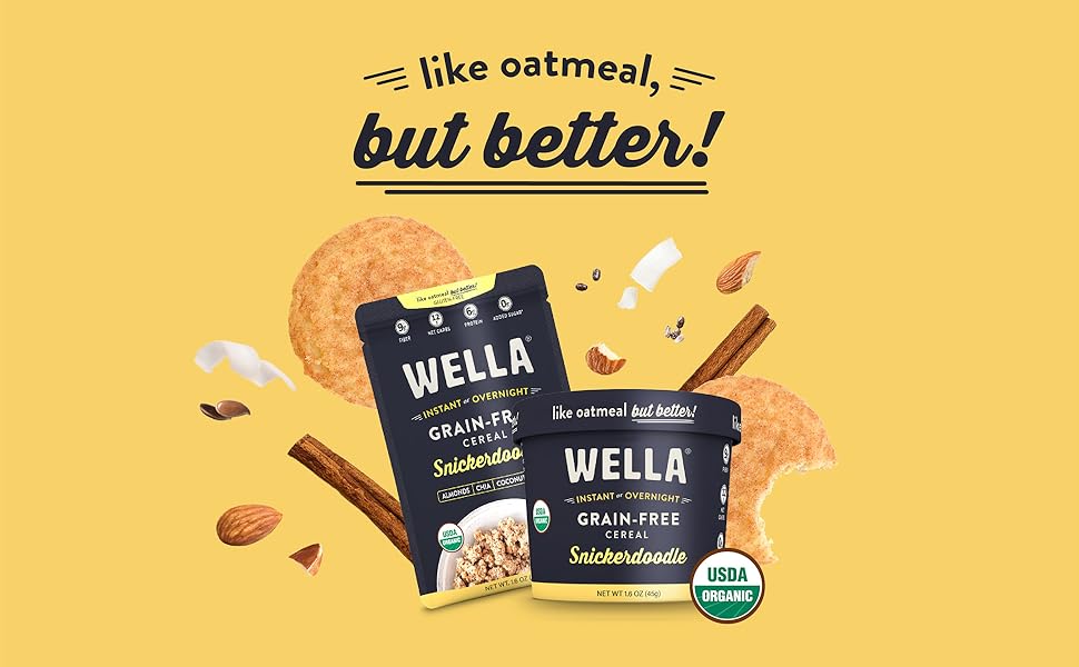 Wella Cereal Oatmeal Alternative, GlutenFree Breakfast Hot Cereal, GrainFree Paleo