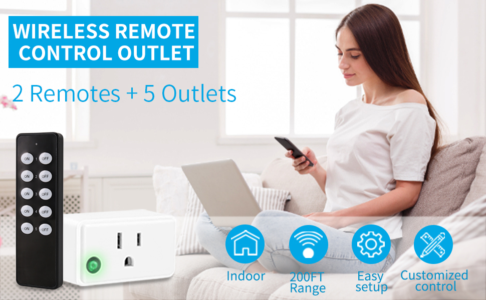 Wireless Remote Control Outlet Plug