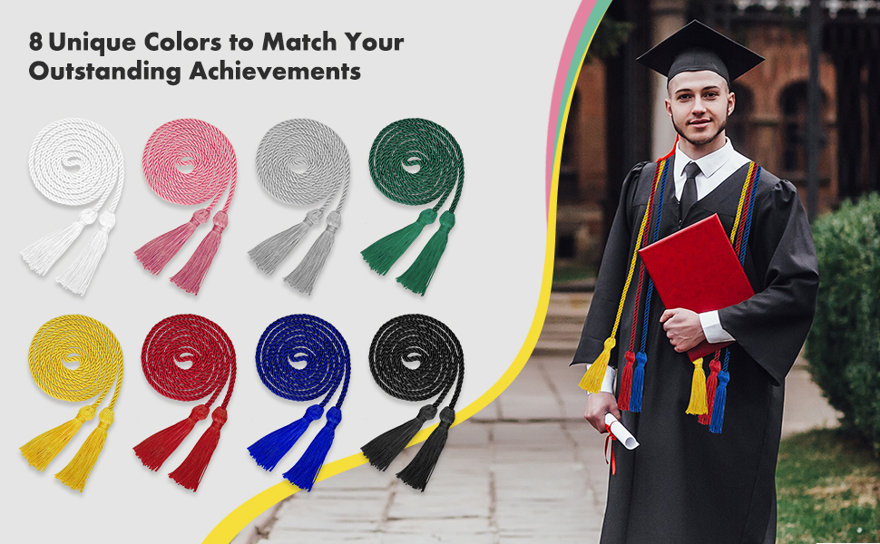 8 Pieces Graduation Honor Cords Graduation Tassel Honor Cord Graduation Cords Bulk