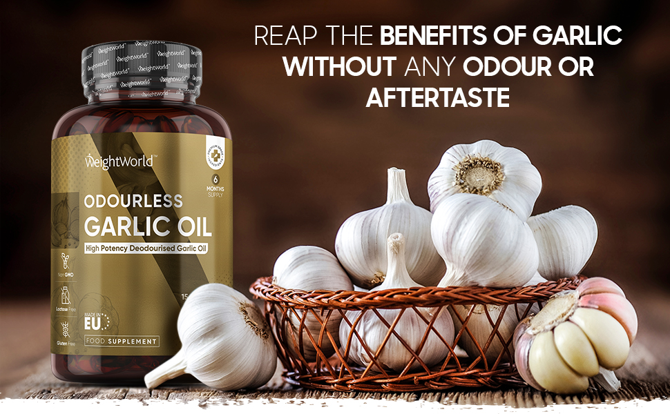 Odourless Garlic Capsules 15000mg 180 Count 6 Months Supply High