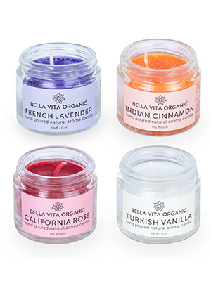 Bella Vita Organic Aroma Candles Soy Wax 4 X 60gms Each, Scented ...