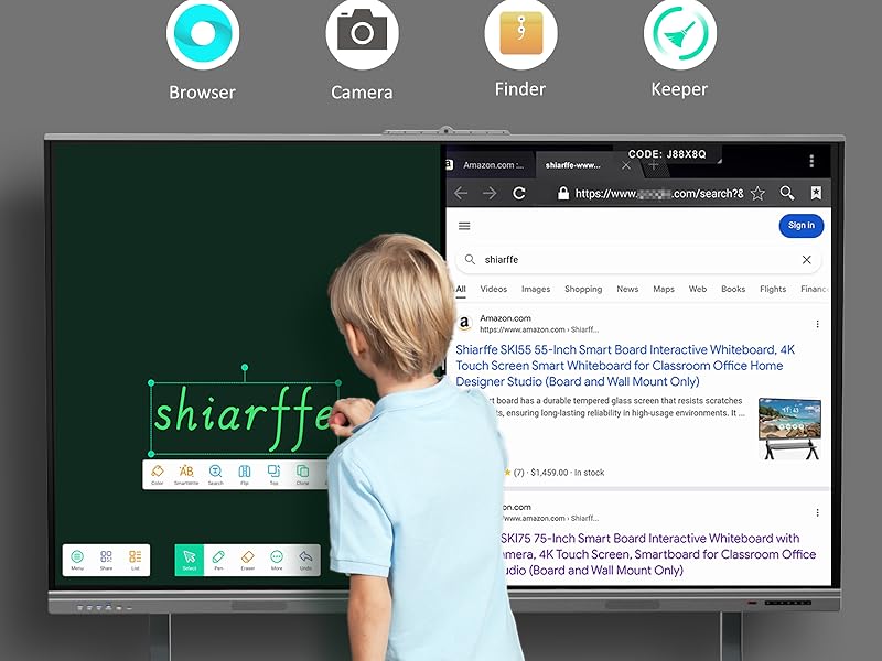 a student write and search by digital whiteboard