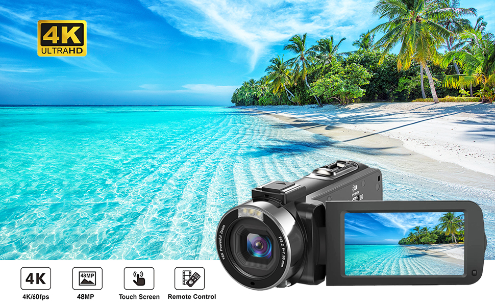 Heegomn 4K Video Camera Camcorder Ultra HD 4K 48MP YouTube