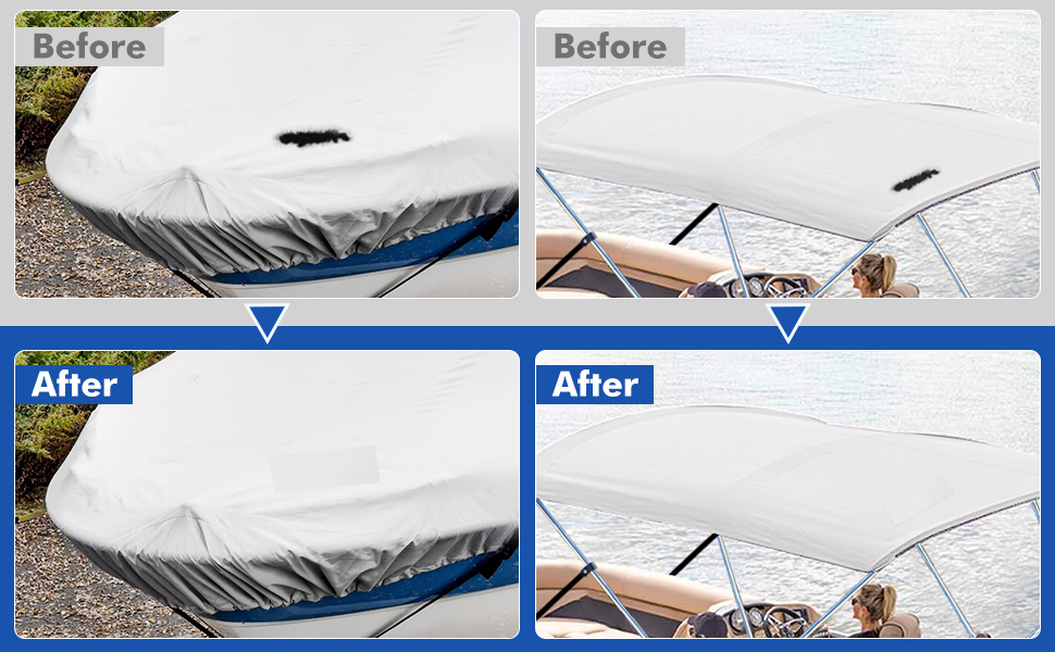 YimSting 600D Boat Cover Patch Repair Kit, 15" x 5" Canvas Patch Repair Kit for