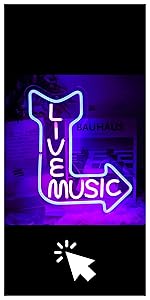 live music neon sign