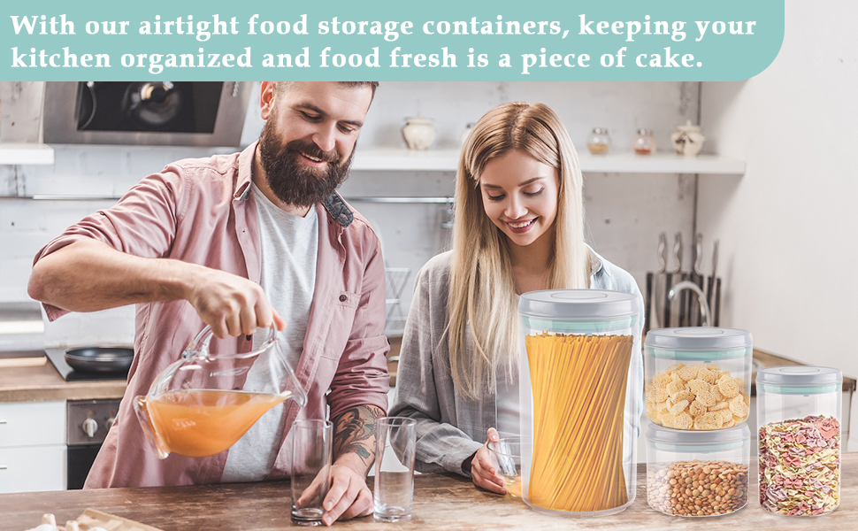 Tyniaide Airtight Pop Top Food Storage Containers with Top