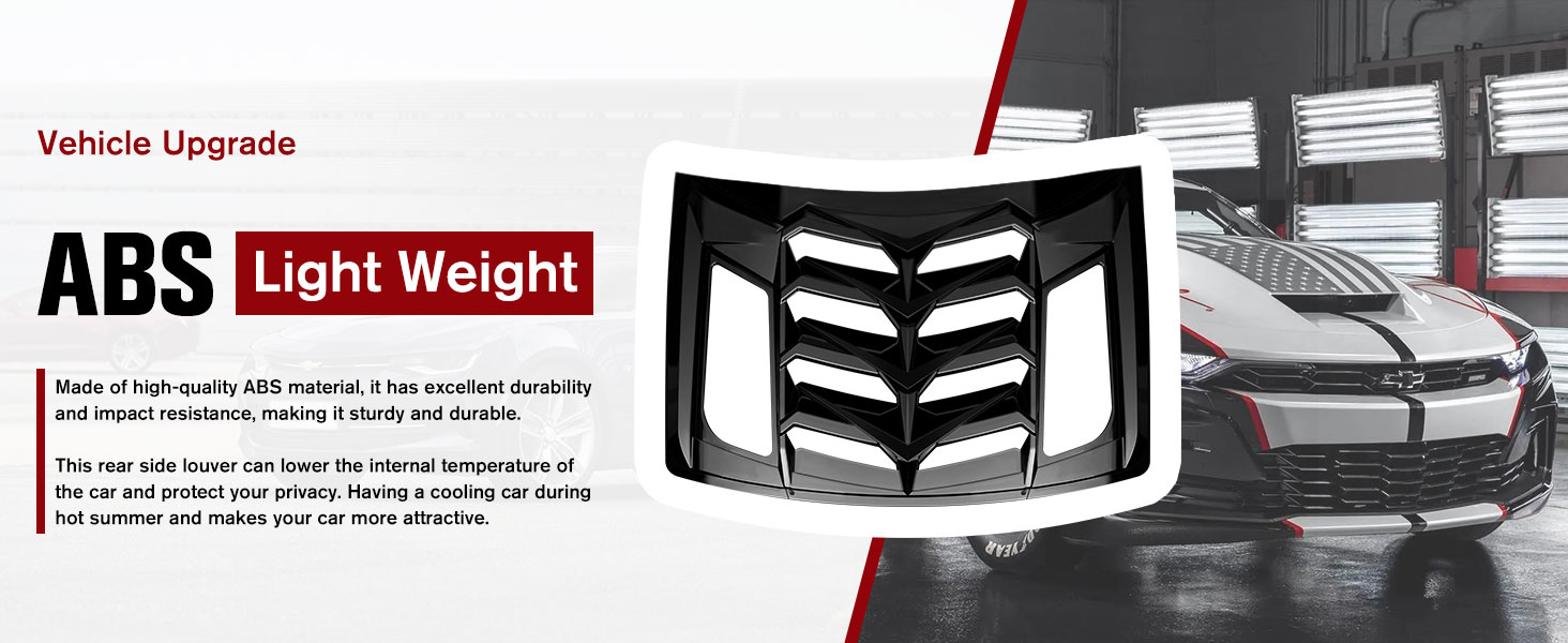 LitMiRaCle Rear Window Louvers for Chevrolet Camaro