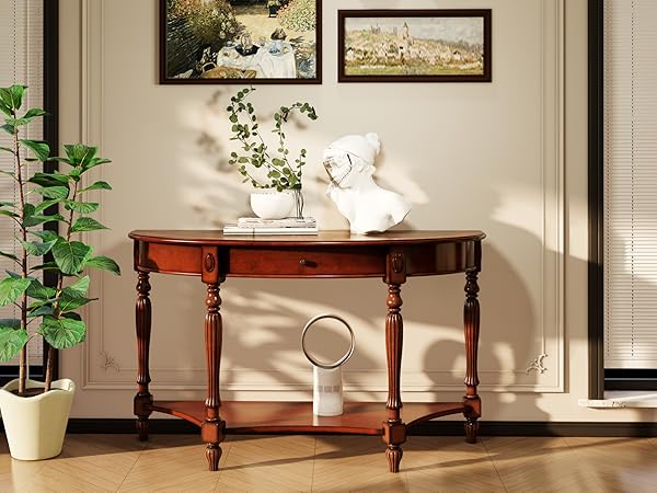 Amazon.com: Solid Wood Console Table with Drawer, Semi