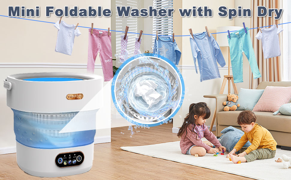 Portable Washing Machine, 15L Mini Foldable Small Washer