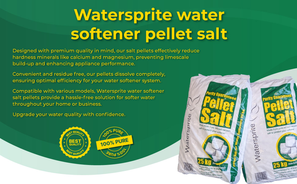 Watersprite Water Softener Salt Pellets 25kg Bag Suitable For All